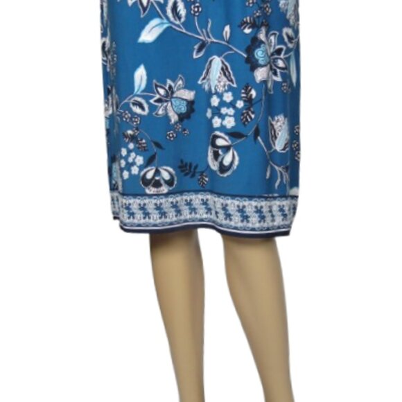 Sandra Darren Floral Dress in Teal Blue - Picture 3 of 7